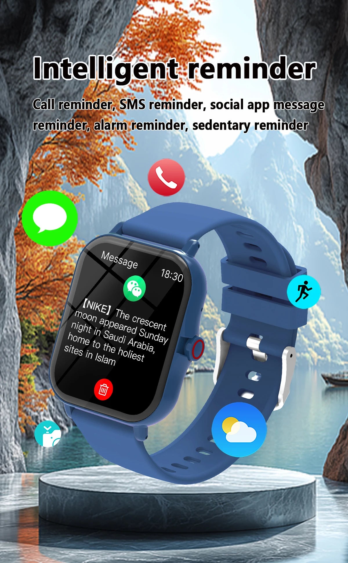 Smartwatch with Bluetooth Call, Voice Assistant & Fitness Tracker