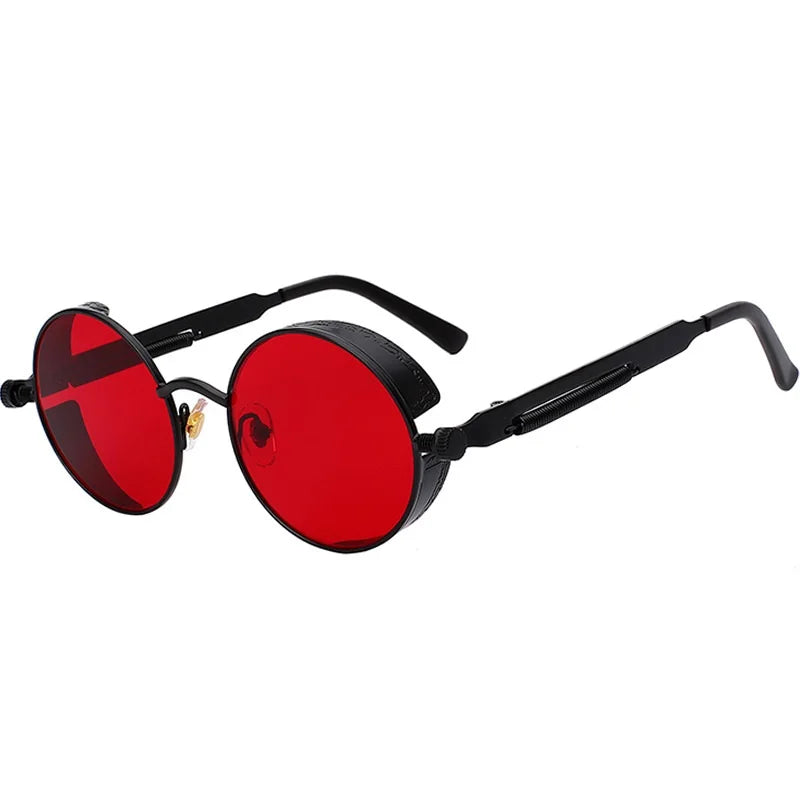 Steampunk Round Sunglasses – Retro Metal Frame UV400 Mens Fashion Eyewear
