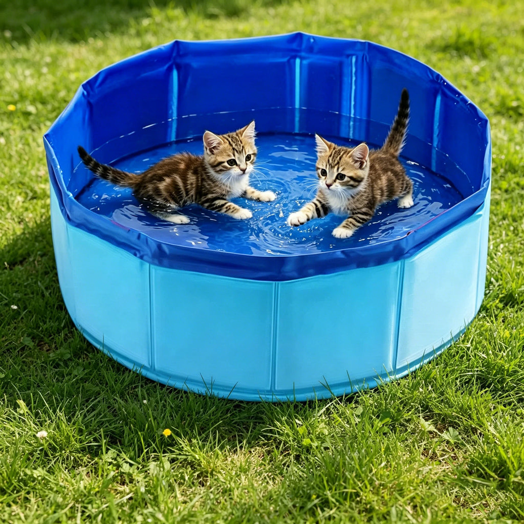 Pet Play Pool – Blue Outdoor Water Pool for Cats & Dogs
