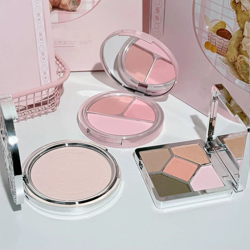 7-Piece Makeup Gift Set | Lip Mud, Pressed Powder, Blush, Eyeshadow Palette & Necklace