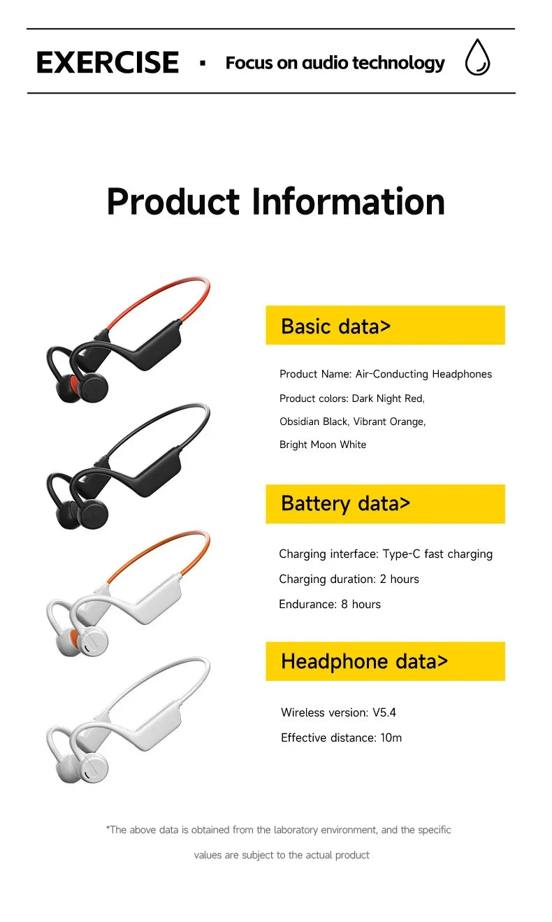 Lenovo Bone Conduction Headphones — Wireless, Waterproof, Bluetooth 5.3