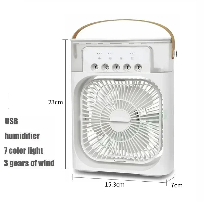3-in-1 Portable Air Cooler Fan with Humidifier & LED Night Light — USB