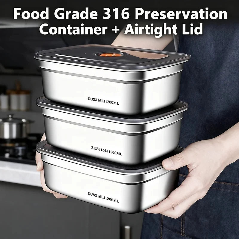 Stainless Steel Bento Box 1200ml Leak-Proof Lunch Box