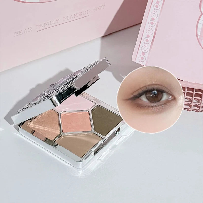 7-Piece Makeup Gift Set | Lip Mud, Pressed Powder, Blush, Eyeshadow Palette & Necklace
