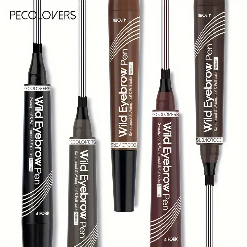 4-Tip Eyebrow Tattoo Pen – Waterproof Liquid Microblading Pencil, 6 Shades