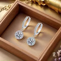 925 Sterling Silver Moissanite Round Hoop Earrings