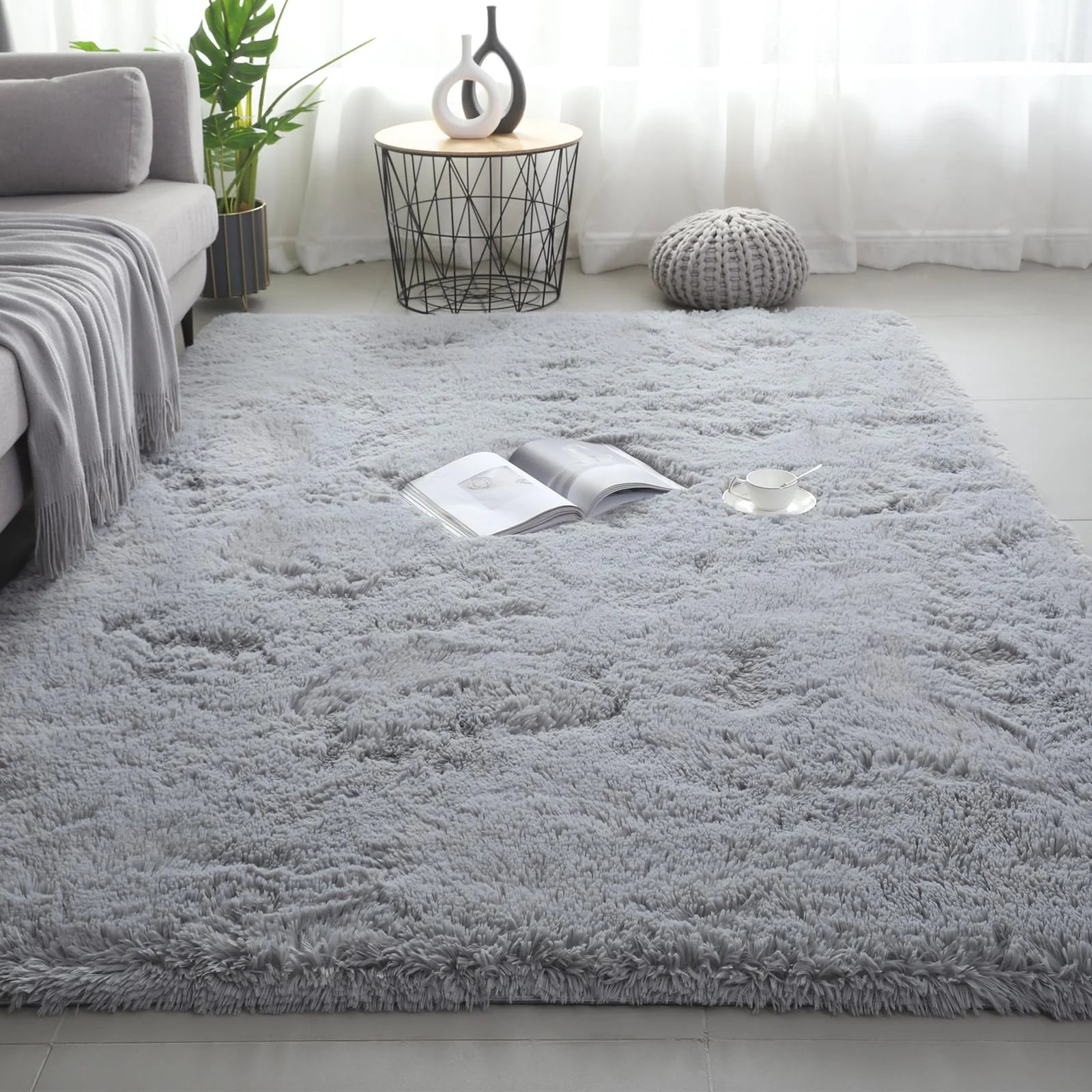 Ultra-Soft Puffy Rug – Fluffy Indoor Floor Mat for Bedroom, Living Room