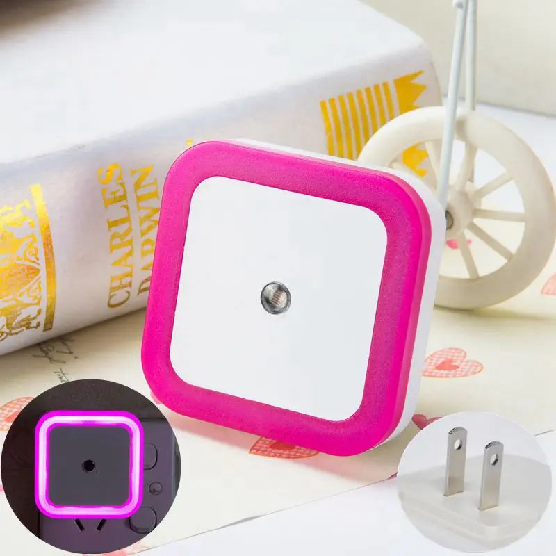 Wireless LED Night Light — Auto Light Sensor, EU & US Plug, 4 Colours