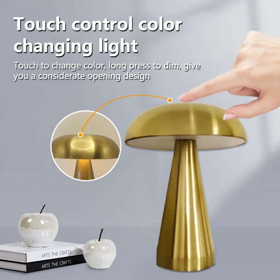 Aamasun Retro Mushroom Table Lamp | Touch Dimmer, 3 Colour Temperatures