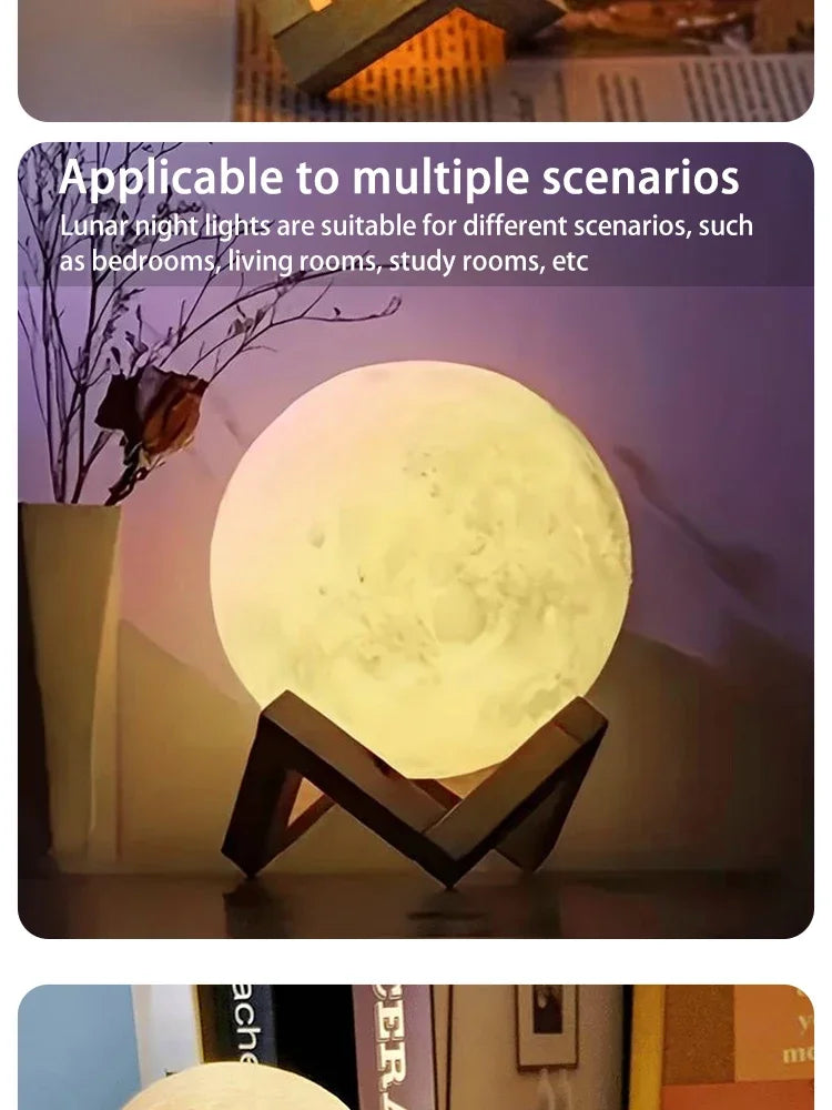 Cute Duck & Moon Night Light — LED Bedside Lamp, Kids Room Gift