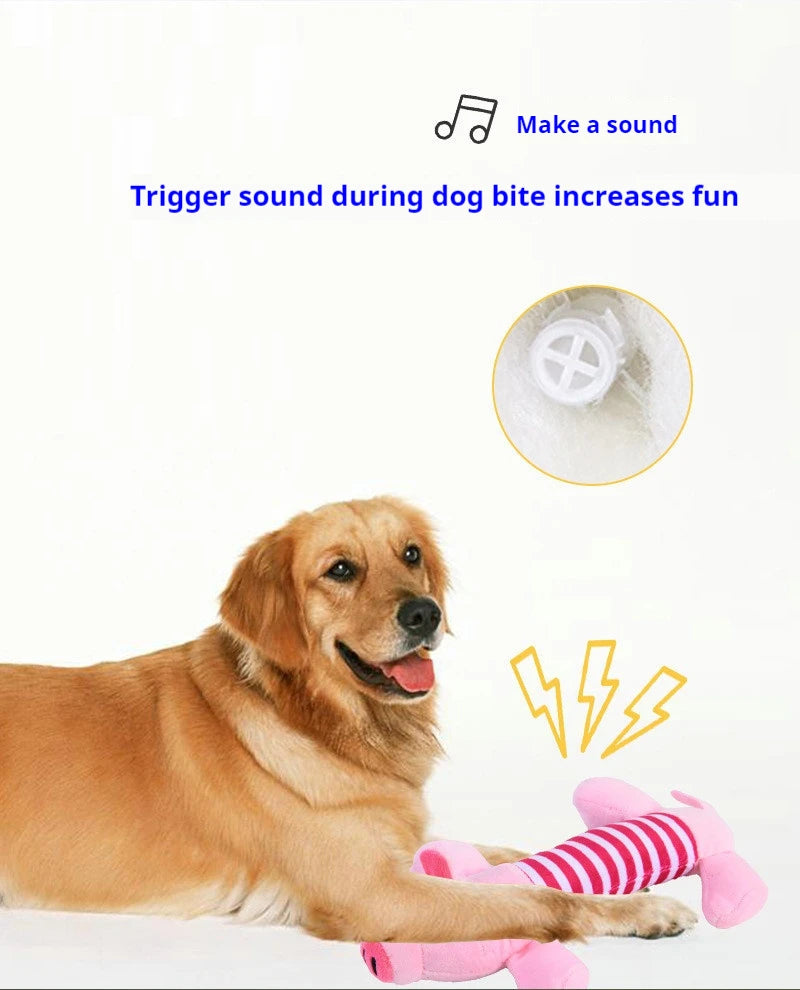 Squeaky Plush Dog Chew Toy – Elephant, Duck & Piglet Designs | Fleece Pet Toy