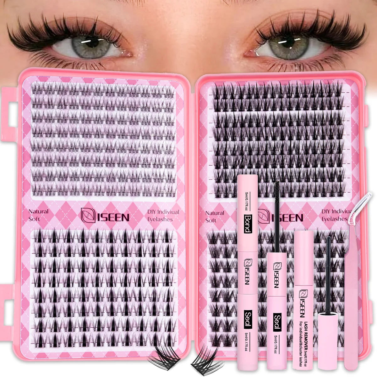 DIY Eyelash Extension Kit — Cluster Lashes with Glue
