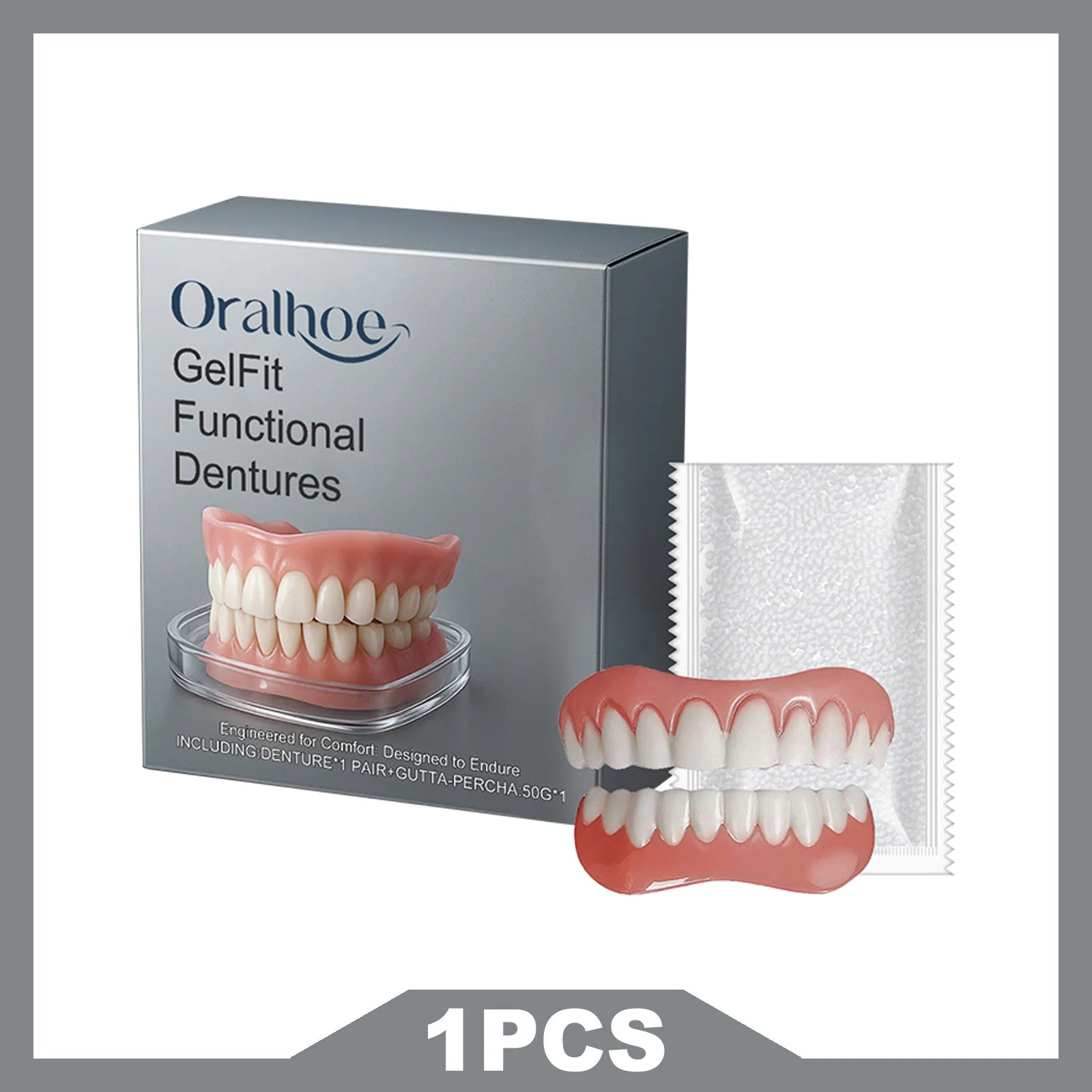 Gel-Fit Resin Denture Set — Cover Tooth Loss & Perfect Your Smile