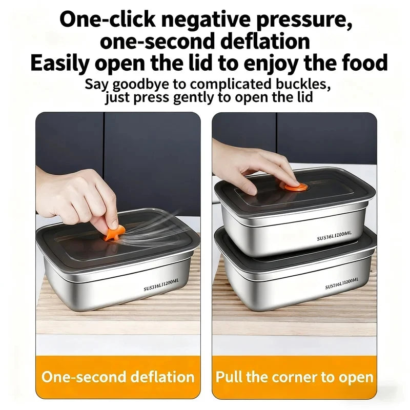 Stainless Steel Bento Box 1200ml Leak-Proof Lunch Box