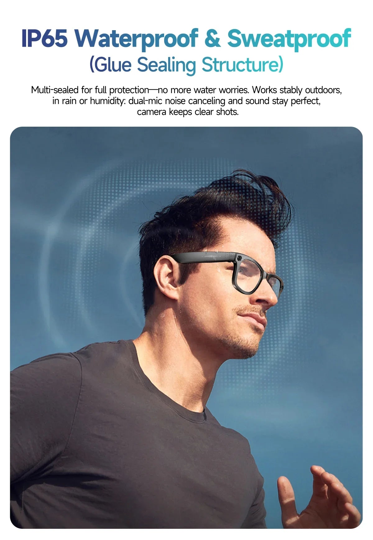 Home Sweet Home AI Smart Glasses with 8MP camera, Bluetooth, multilingual support, and ChatGPT 4.0 functionality.