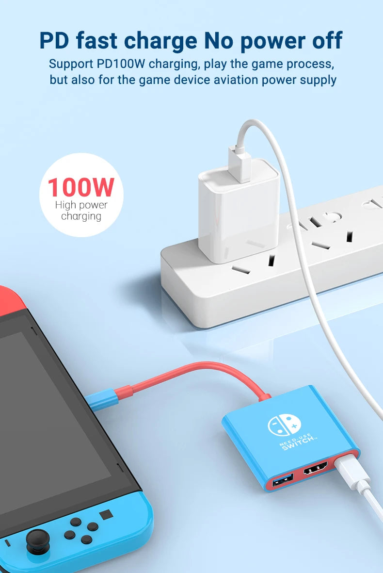 3-in-1 USB-C Hub — 4K HDMI, PD 100W Charging & USB 3.0 Docking Station
