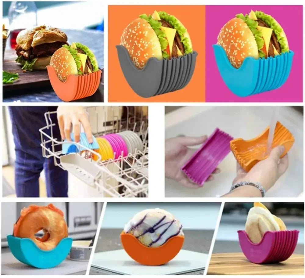 Silicone Burger Rack Holder Reusable BBQ Burger Stand