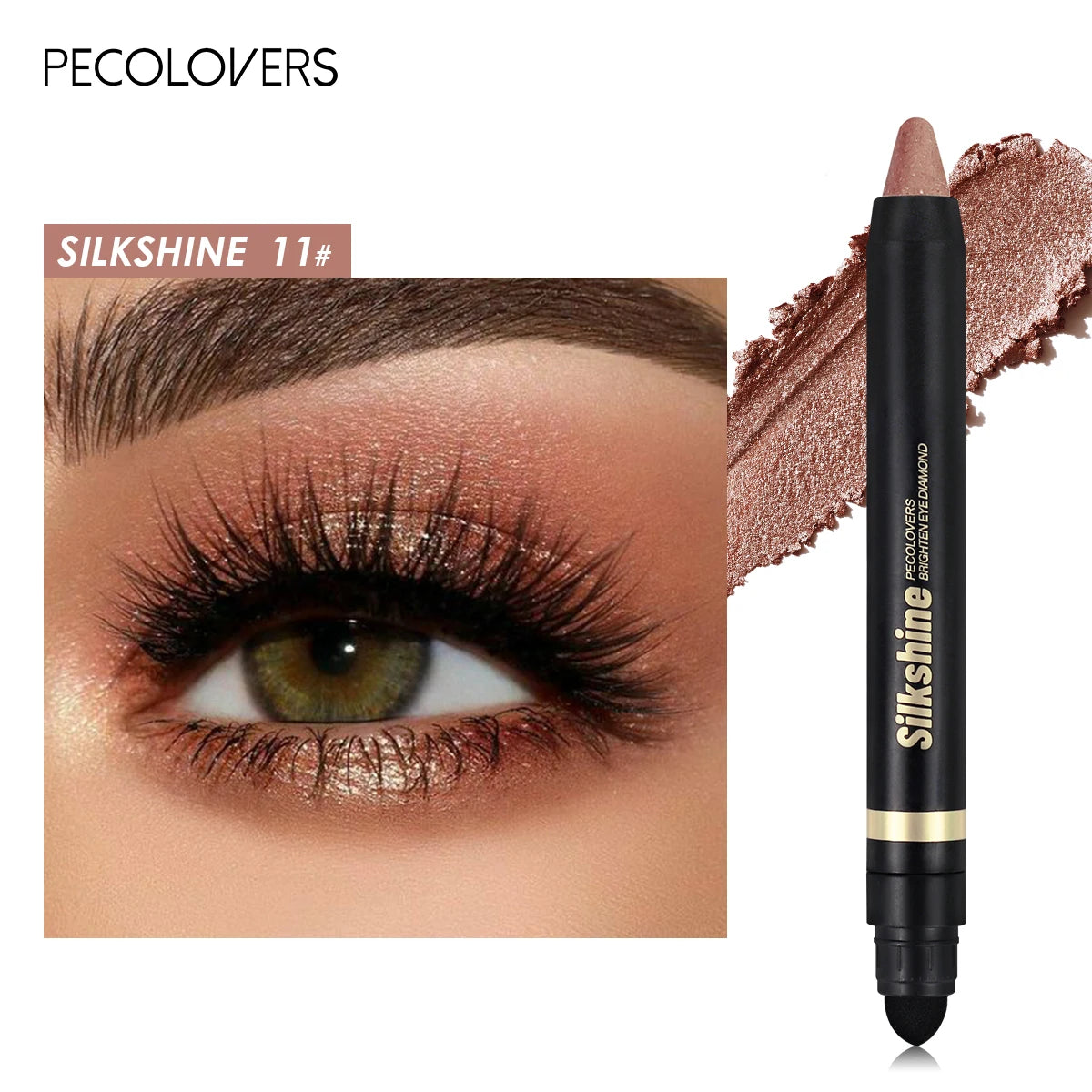 Metallic Glitter Eyeshadow Stick – Matte & Shimmer Waterproof Pearlescent Eye Pen