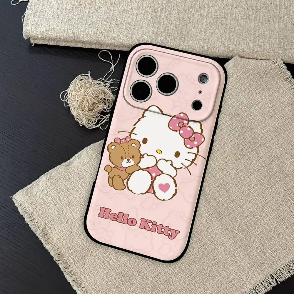 Kawaii Hello Kitty Leopard Print Phone Case | iPhone 11–17 Pro Max