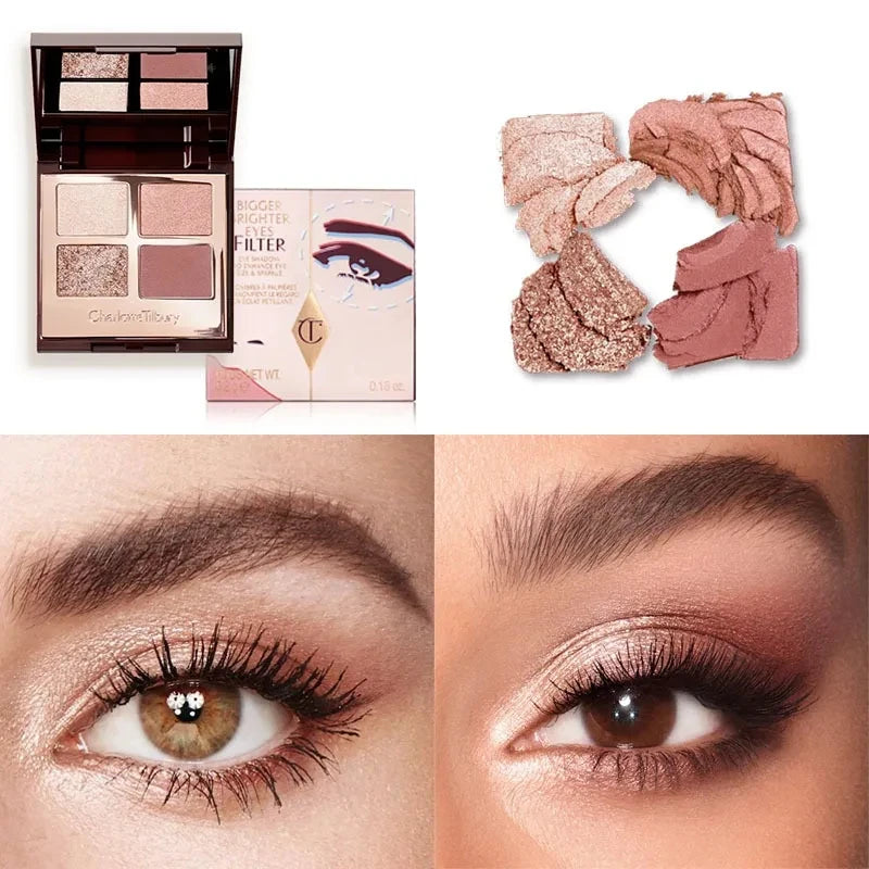 Collagen Lip Gloss & Eyeshadow Palette Set | Long-Lasting Matte & Hydrating Makeup