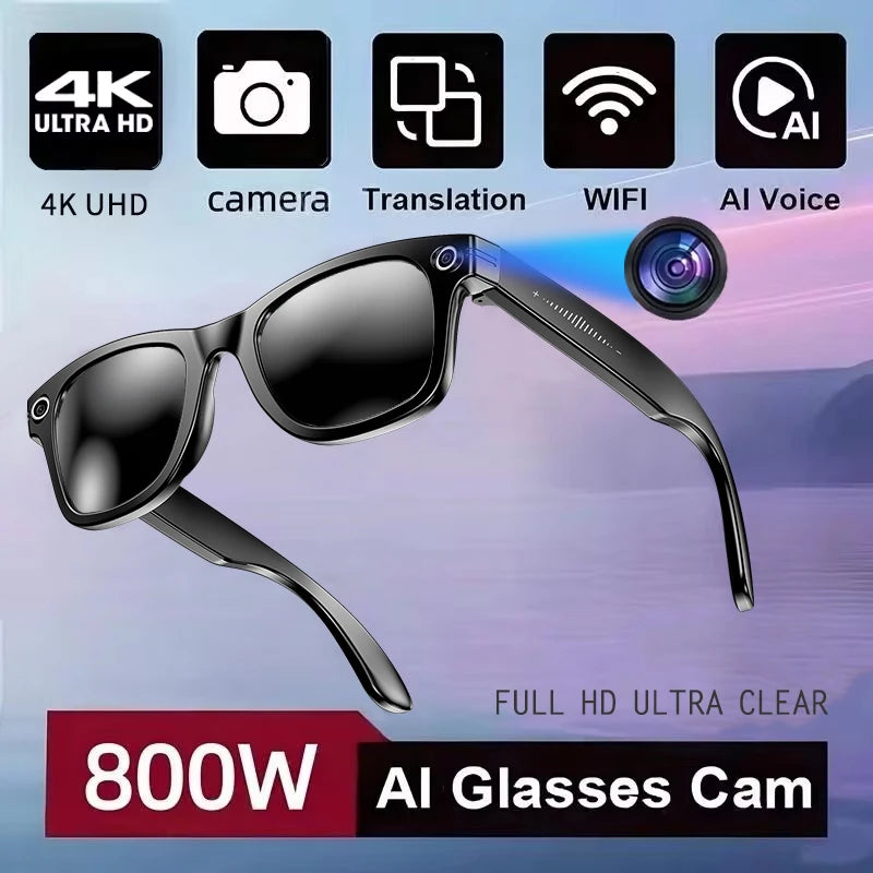 AI Smart Glasses — 800MP Camera, ChatGPT 4.0, Bluetooth & Real-Time Translation