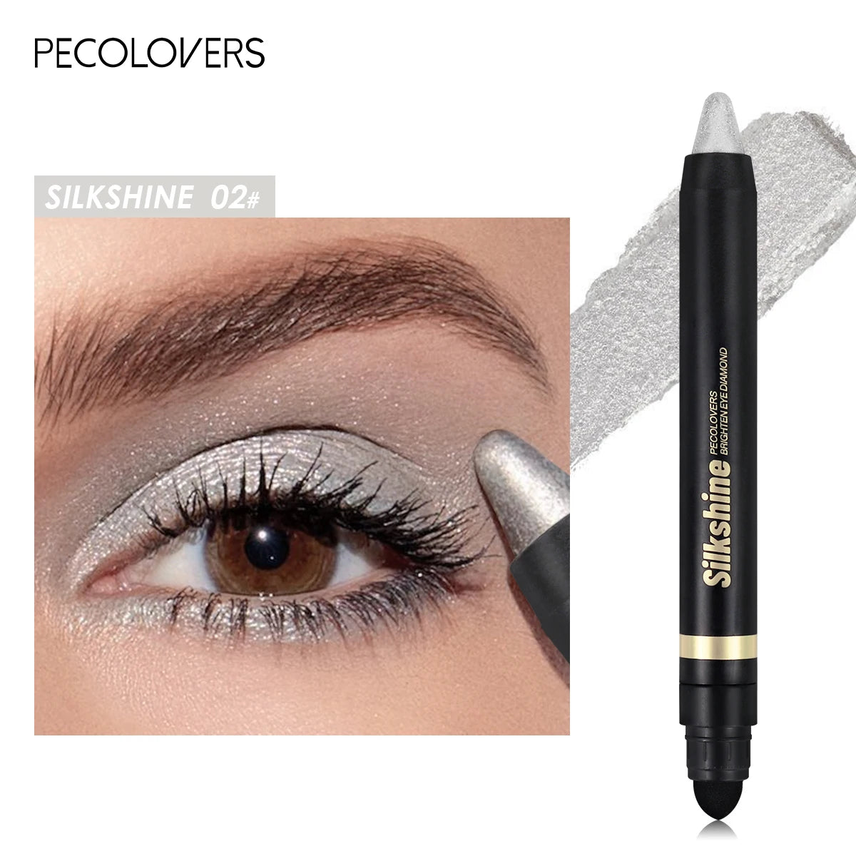 Metallic Glitter Eyeshadow Stick – Matte & Shimmer Waterproof Pearlescent Eye Pen