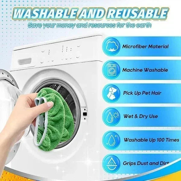 Eco-Friendly Microfibre Flat Mop Pads – 6-Pack Washable & Reusable Mop Covers