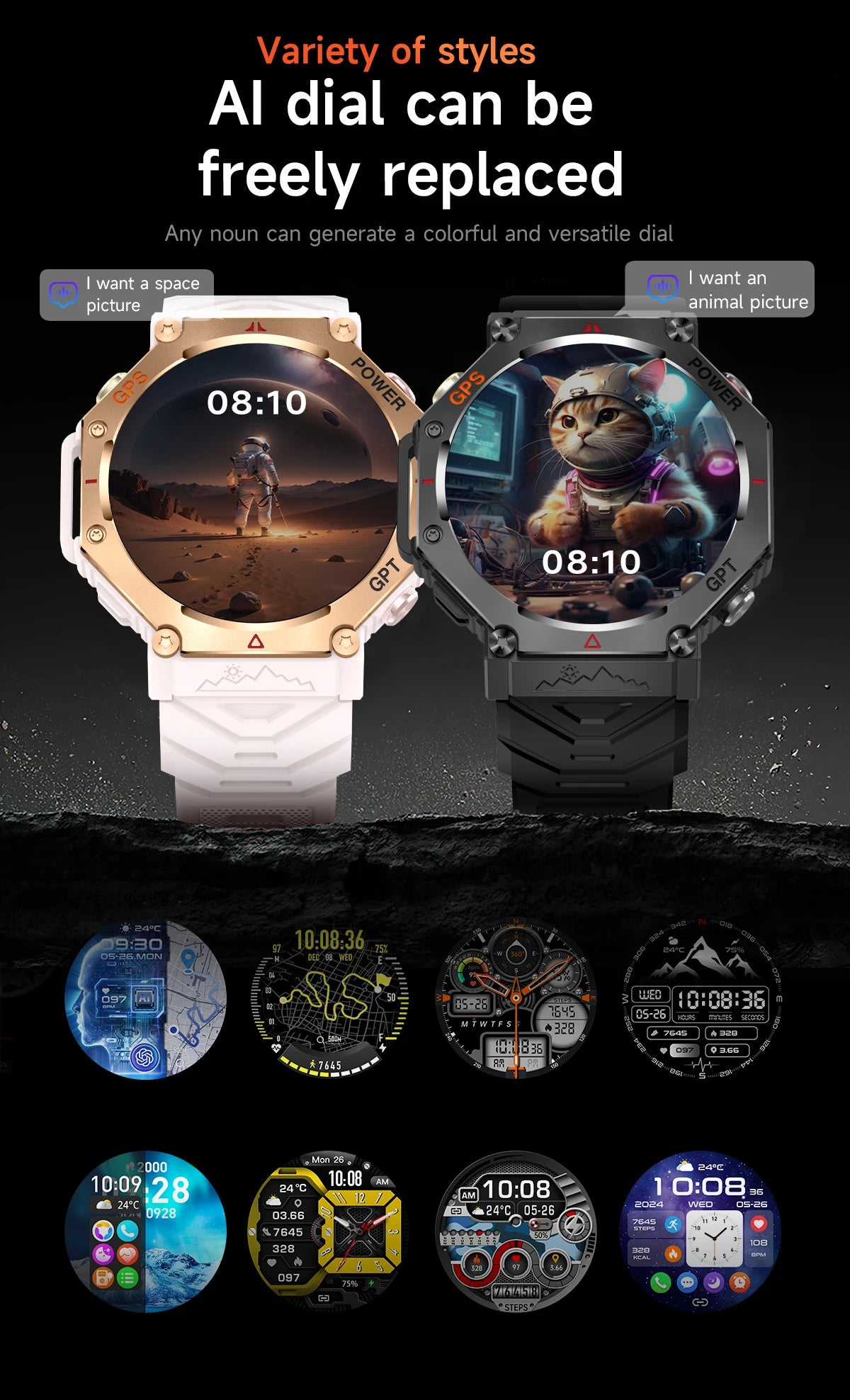 Military Grade GPS Smart Watch – IP69K/10ATM Waterproof AMOLED, 100+ Sports Modes, HD Bluetooth Calls