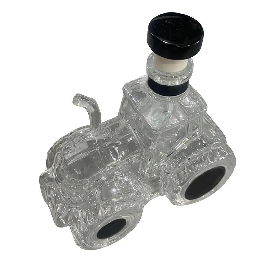Home Sweet Home Tractor whiskey decanter bottle, 300ml glass liquor decanter with detailed tractor design.