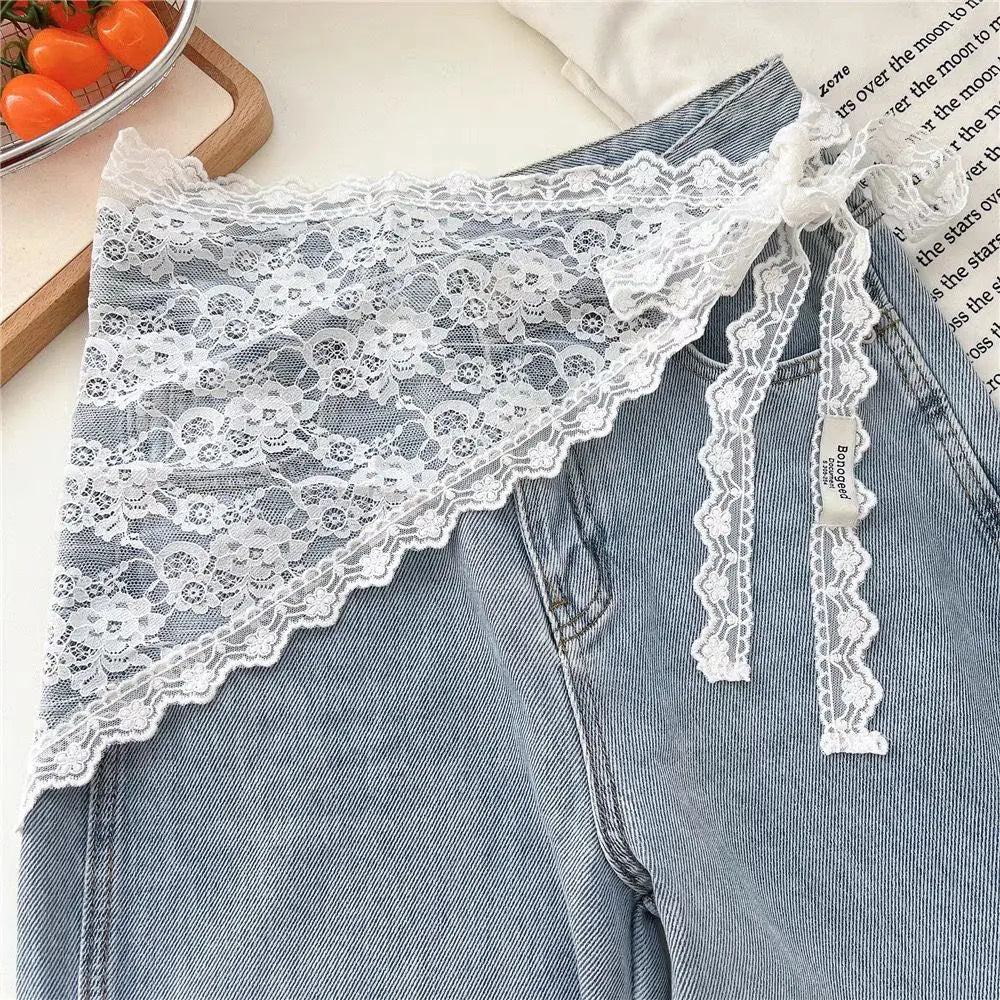 Lace Trim Bandana Scarf — 2-in-1 Hair Band & Waist Accessory