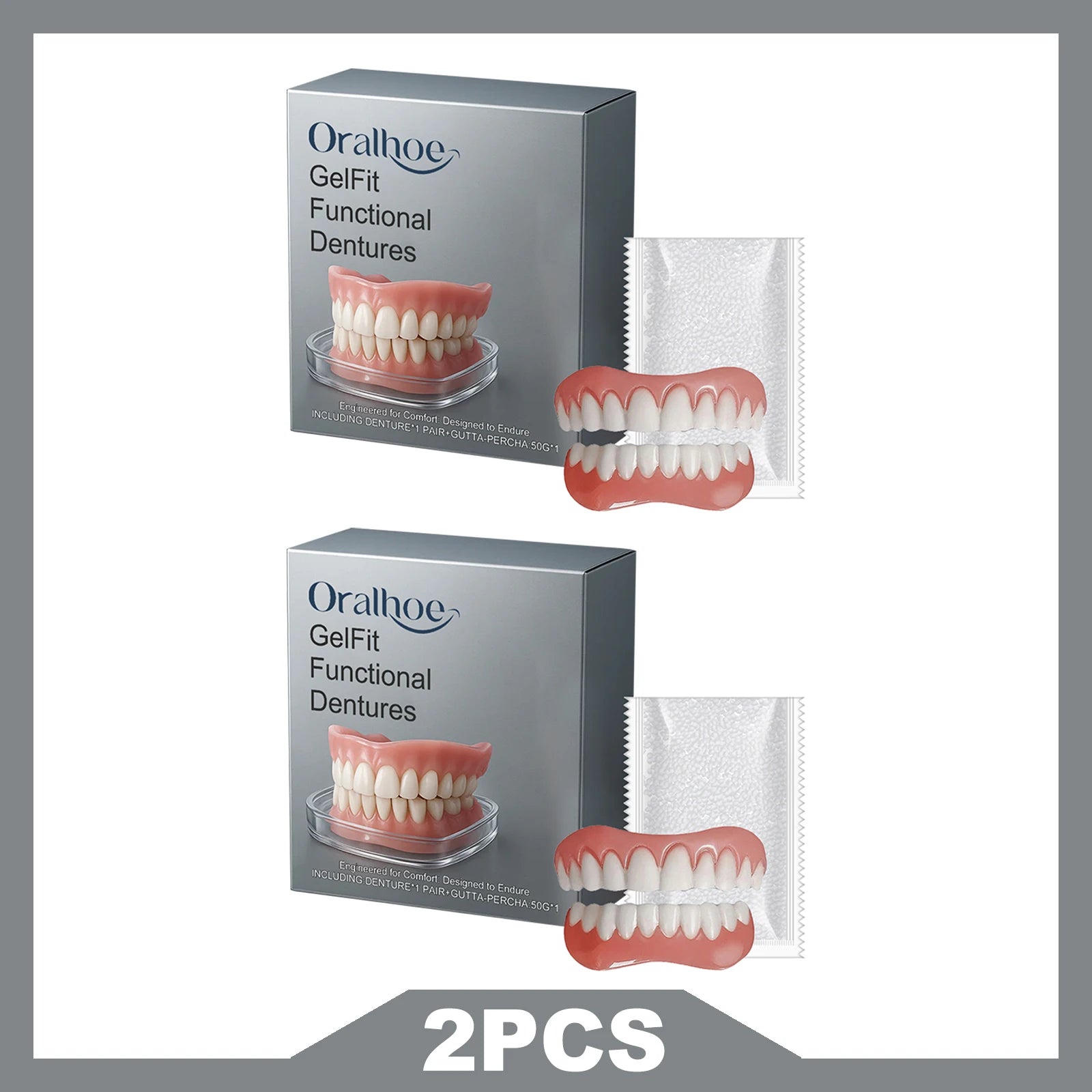 Gel-Fit Resin Denture Set — Cover Tooth Loss & Perfect Your Smile