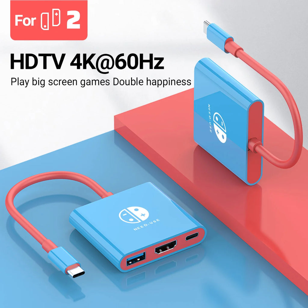 3-in-1 USB-C Hub — 4K HDMI, PD 100W Charging & USB 3.0 Docking Station