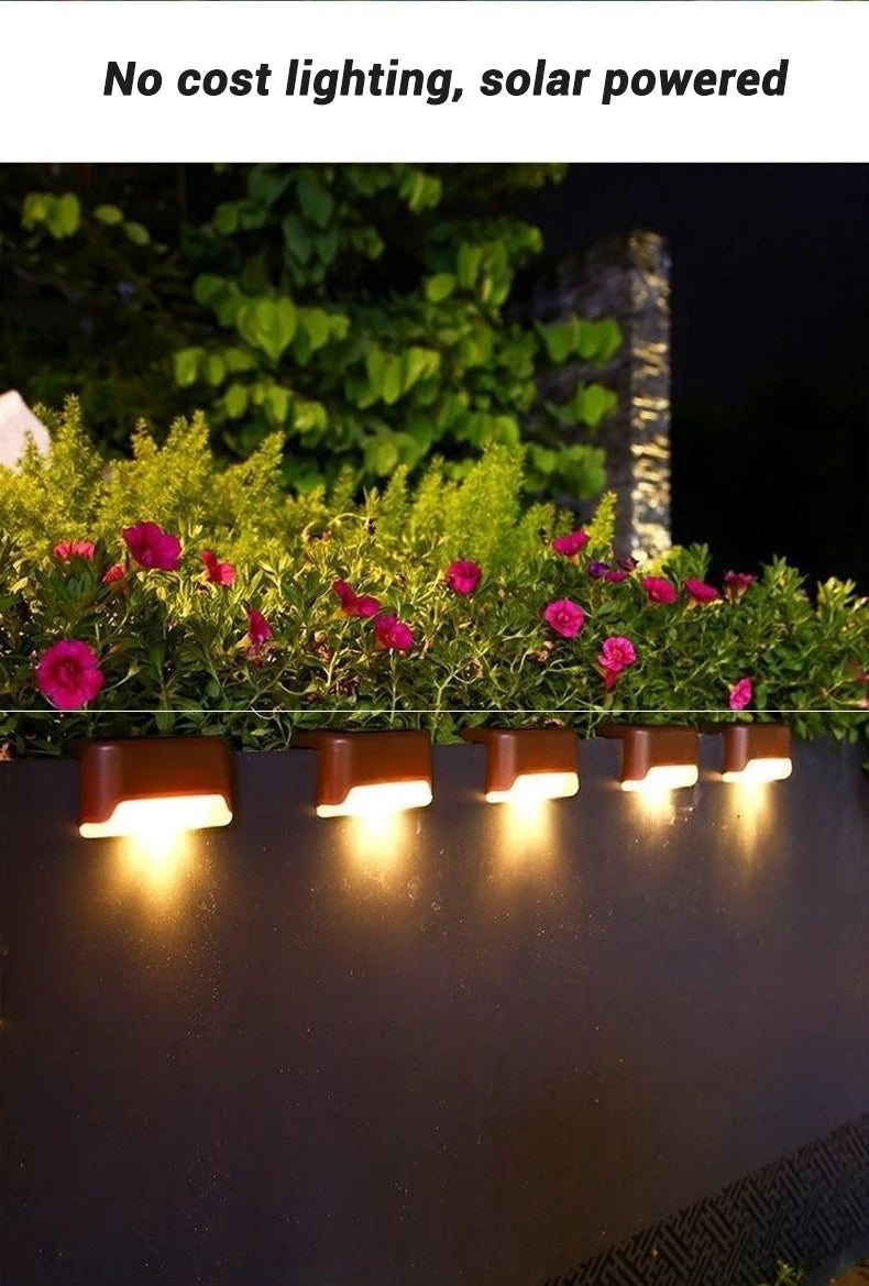 Solar LED Deck & Step Lights — Waterproof Outdoor Garden Stair Lamp, 1–12 Pack