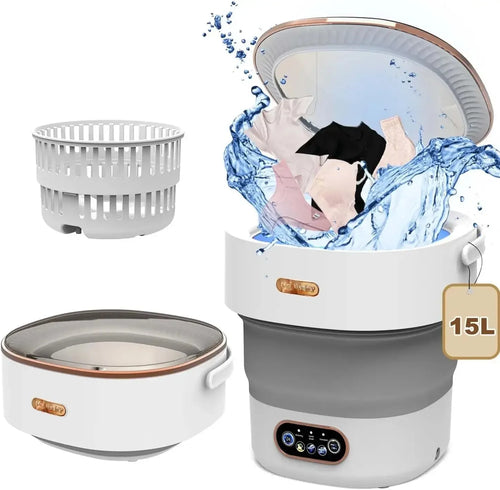 15L Portable Foldable Washing Machine — Mini Washer with Spin TRENDING
