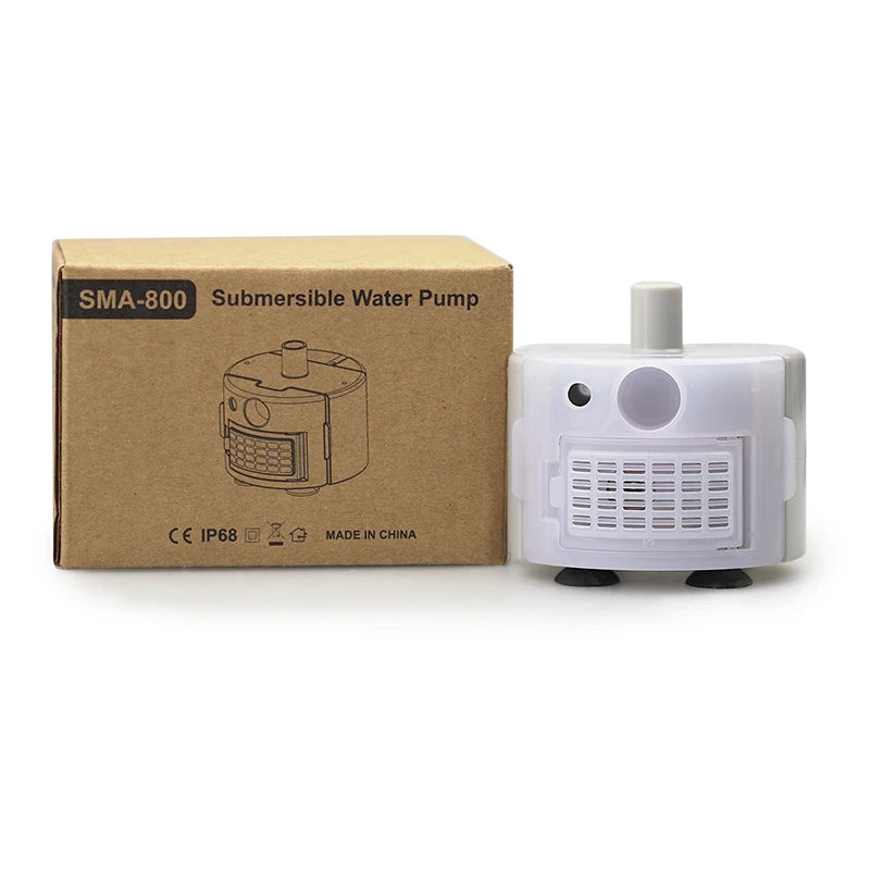 Home Sweet Home cat water fountain replacement pump with USB silent motor and cleaning brush for easy maintenance and quiet operation.