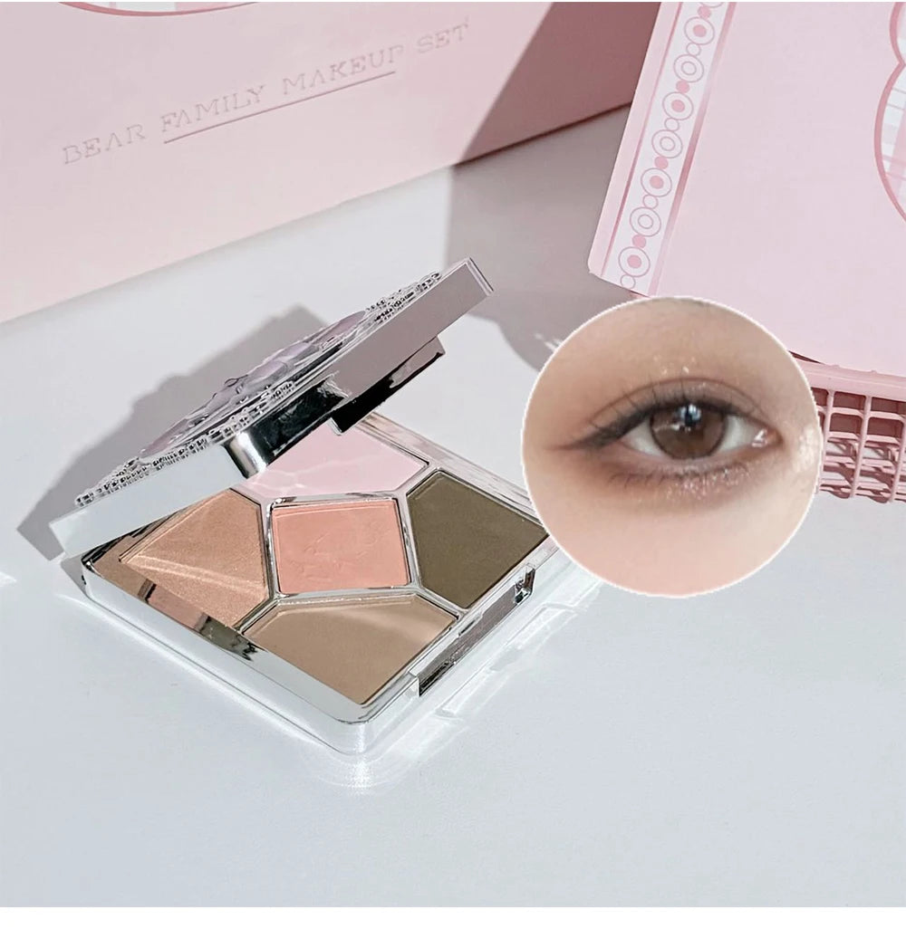 7-Piece Makeup Gift Set | Lip Mud, Pressed Powder, Blush, Eyeshadow Palette & Necklace