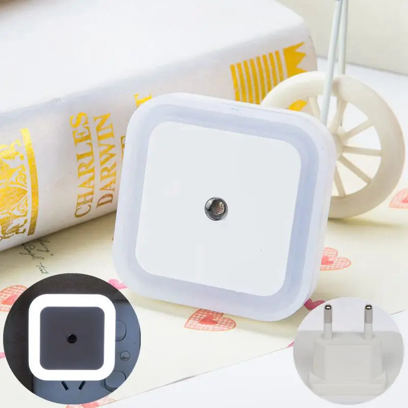 Wireless LED Night Light — Auto Light Sensor, EU & US Plug, 4 Colours