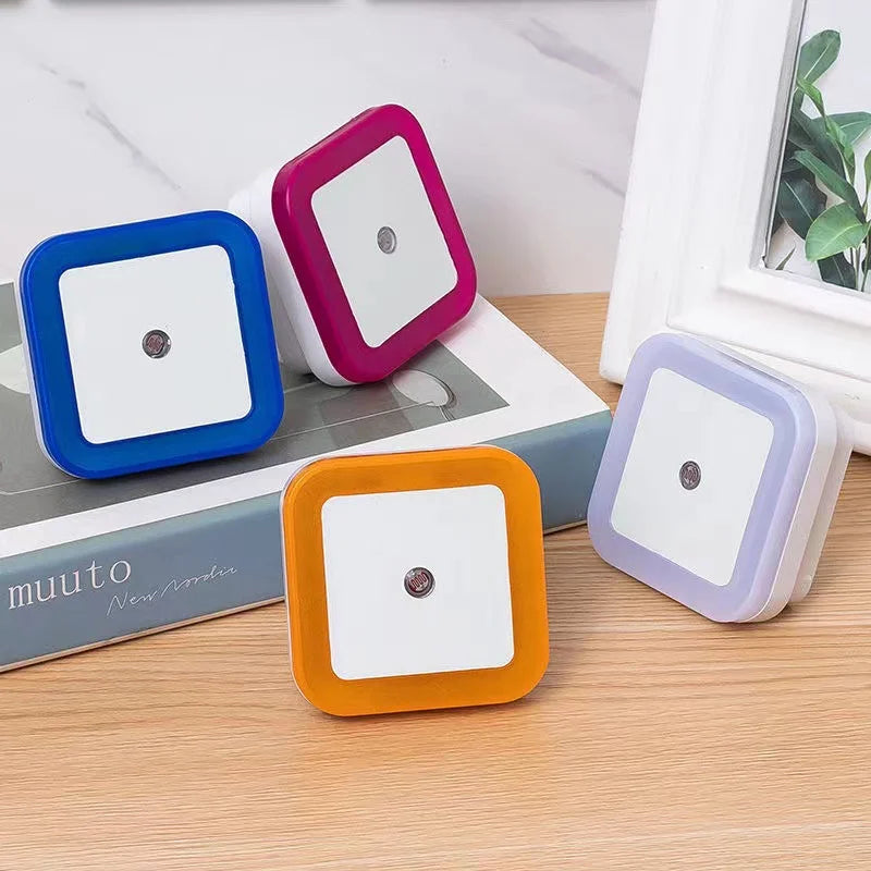 Wireless LED Night Light — Auto Light Sensor, EU & US Plug, 4 Colours