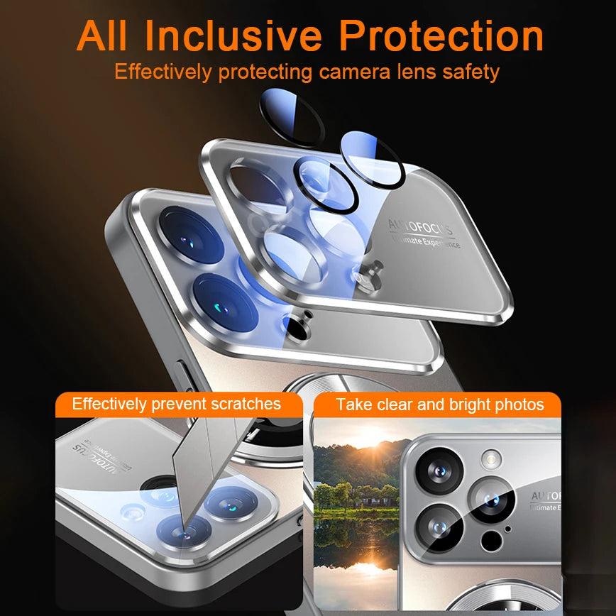 Home Sweet Home MagSafe iPhone case with glass camera protection, featuring a sleek design and secure magnetic attachment.