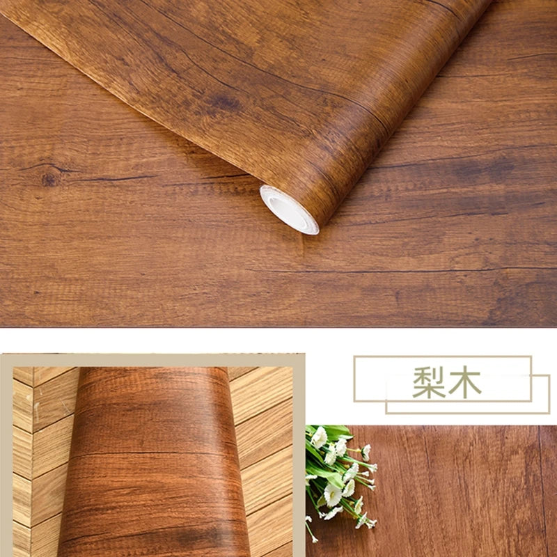 Wood Grain Peel & Stick Wallpaper – Self-Adhesive Waterproof PVC Wall Sticker