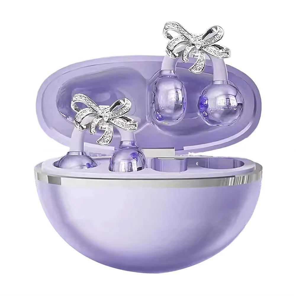 Vivo Open-Ear Bluetooth Clip-On Earbuds with Crystal Bowknot Earrings