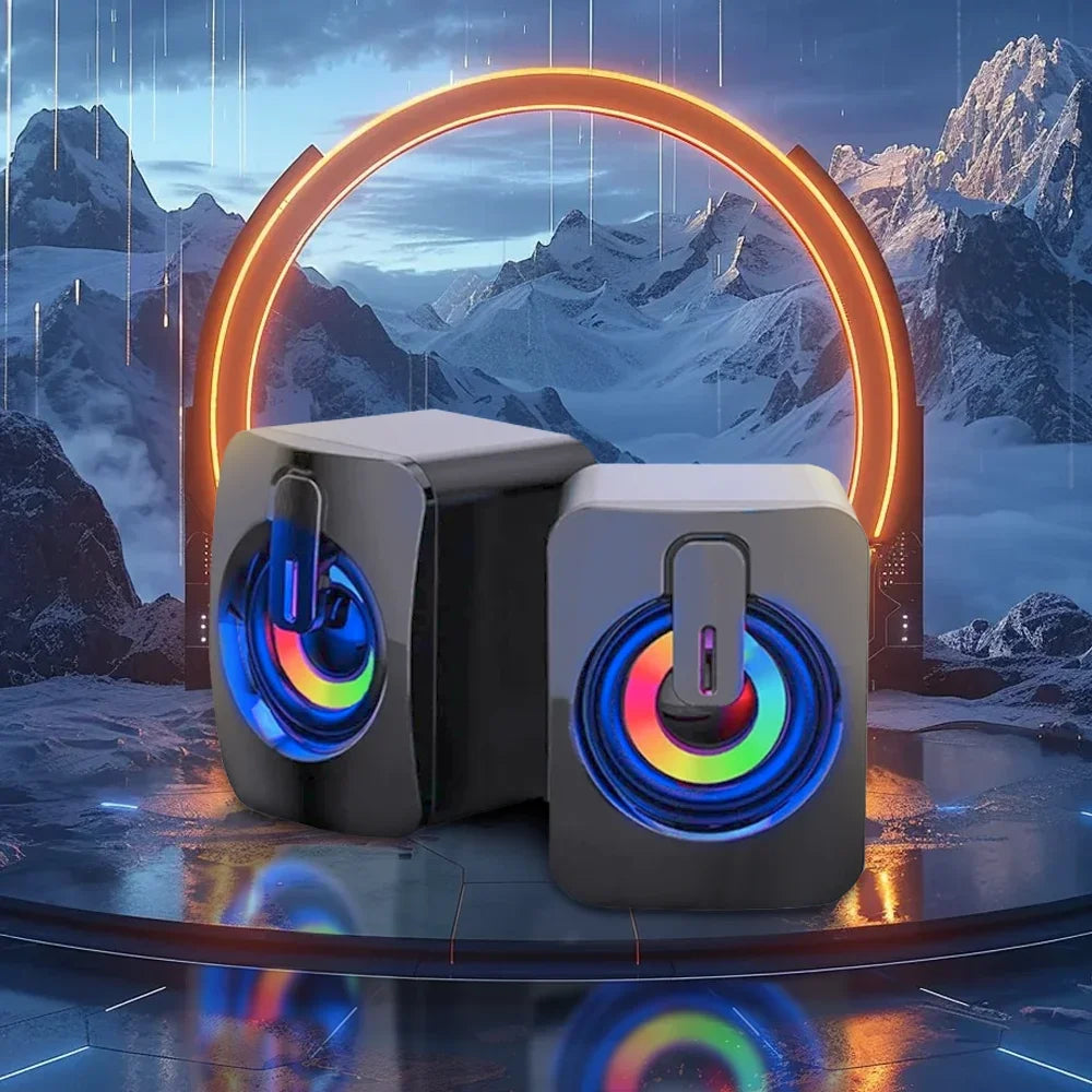 USB Stereo Computer Speaker with Microphone for Desktop & Laptop