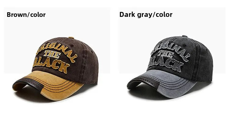 Retro Washed Cotton Baseball Cap – Unisex Curved Brim Sun Hat