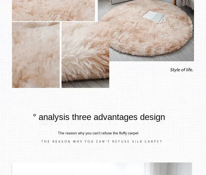 Super Soft Plush Round Rug – Fluffy Thick Pile Carpet for Living Room, Bedroom & Kids Room
