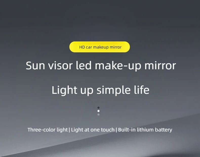 Home Sweet Home LED rechargeable car sun visor vanity mirror with built-in light and compact design