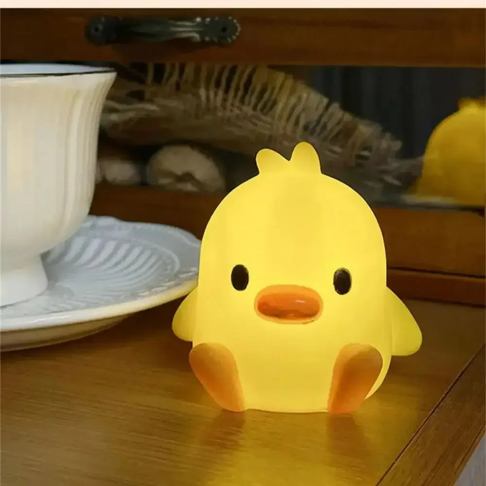 Cute Duck & Moon Night Light — LED Bedside Lamp, Kids Room Gift