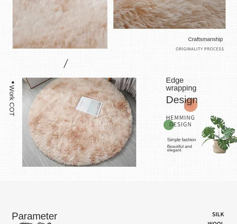 Super Soft Plush Round Rug – Fluffy Thick Pile Carpet for Living Room, Bedroom & Kids Room