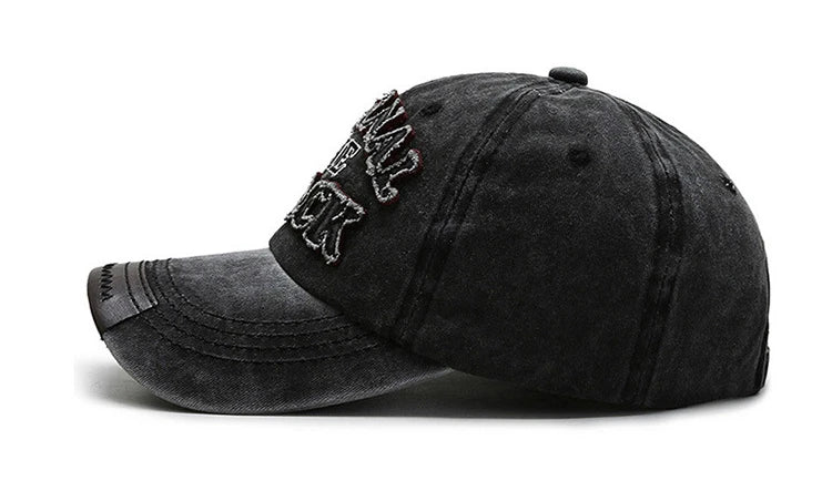 Retro Washed Cotton Baseball Cap – Unisex Curved Brim Sun Hat