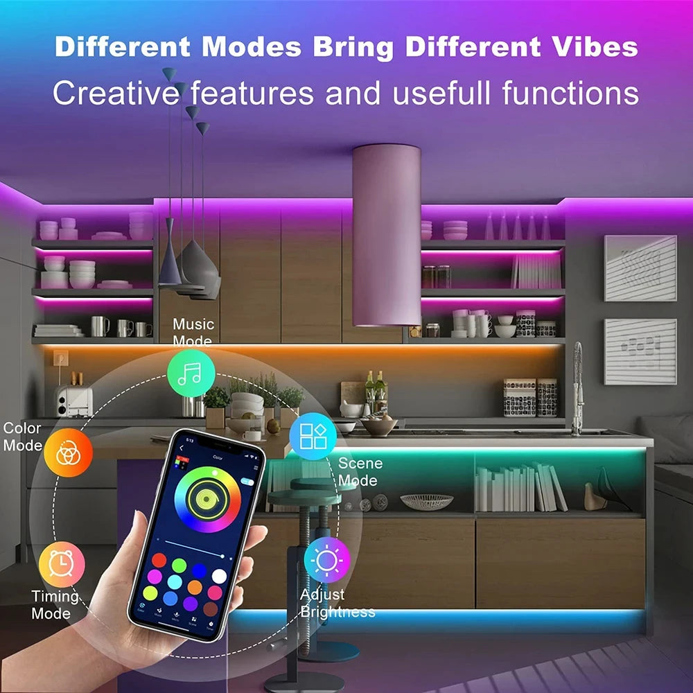 Bluetooth LED Strip Lights – Smart SMD 5050 App Control, TV Backlight & Home Decor (1m–5m)
