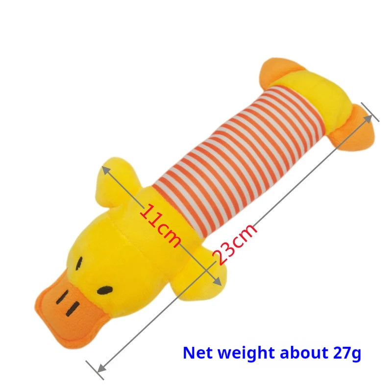 Squeaky Plush Dog Chew Toy – Elephant, Duck & Piglet Designs | Fleece Pet Toy